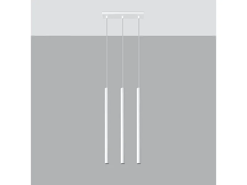 Lampy wiszące nowoczesny Brill, stal - 3 źródło światła 4000K - L.30 x H.90 cm - biały