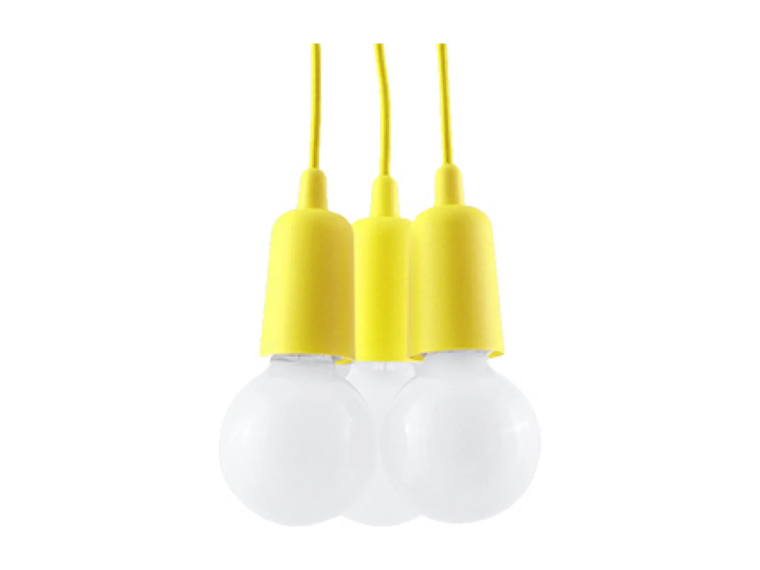Lampes suspendues Astis moderne en PVC - 3 sources lumineuses 3000K - L.15 x H.90 cm - jaune