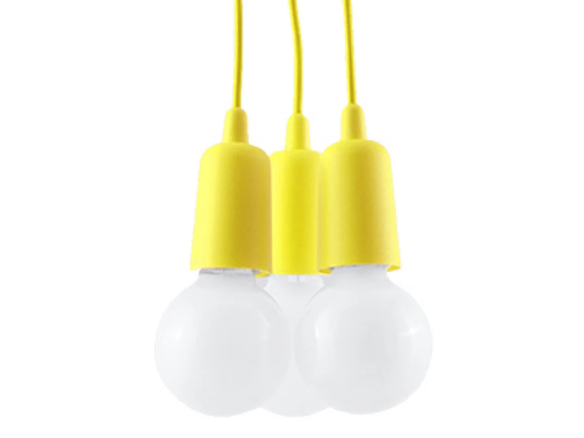 Lampy wiszące nowoczesny Astis, PVC - 3 źródło światła 3000K - L.15 x H.90 cm - żółty