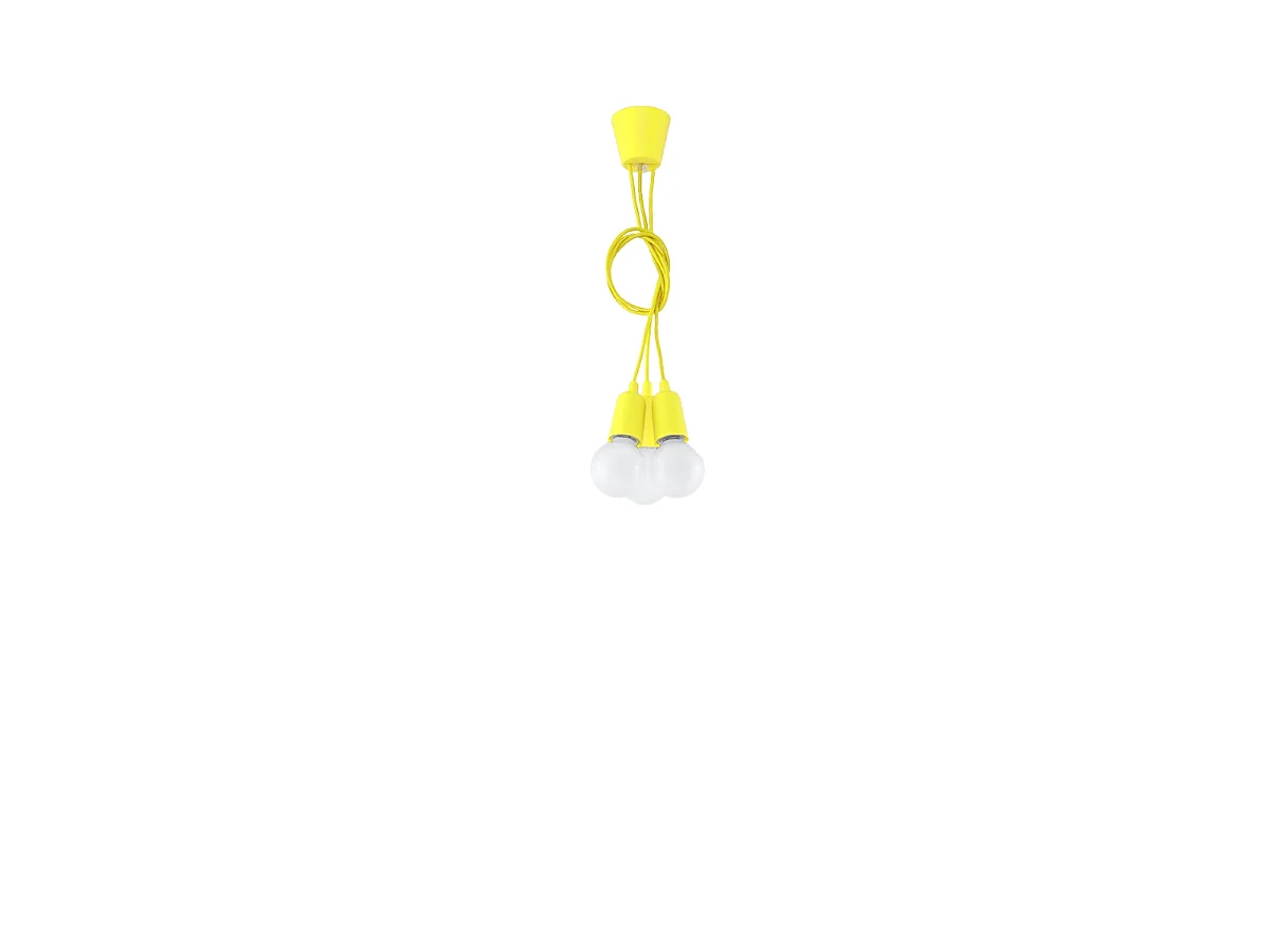Lampy wiszące nowoczesny Astis, PVC - 3 źródło światła 3000K - L.15 x H.90 cm - żółty