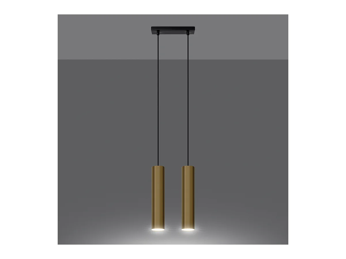 Hanglampen Toris modern van  - 2 lichtbronnen 4000K - L.30 x H.90 cm - gouden glans