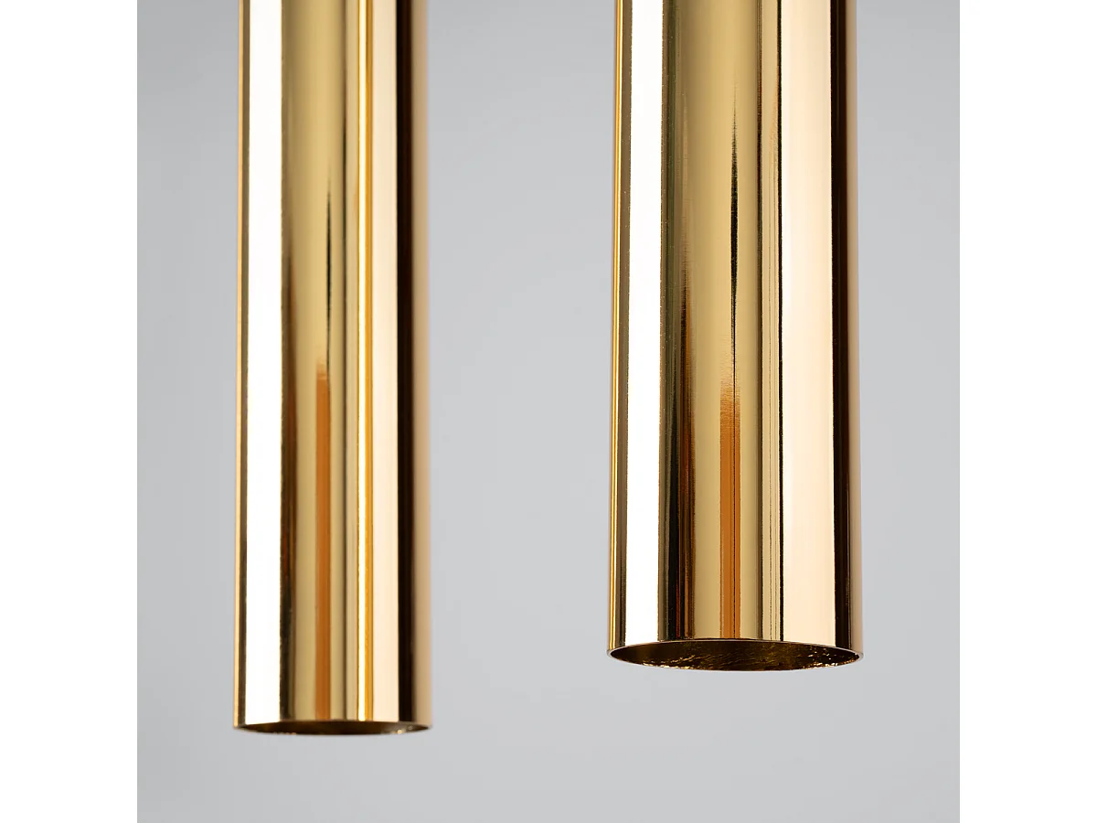 Lampes suspendues Toris moderne en acier - 2 sources lumineuses 4000K - L.30 x H.90 cm - éclat doré