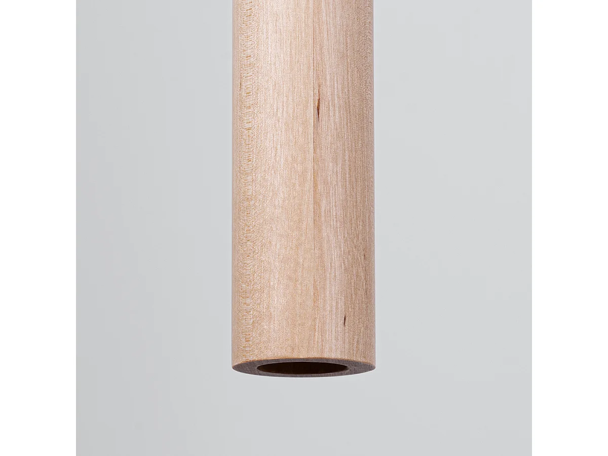 Lampes suspendues Brill moderne en acier/bois - 1 sources lumineuses 3000K - L.8 x H.120 cm - bois