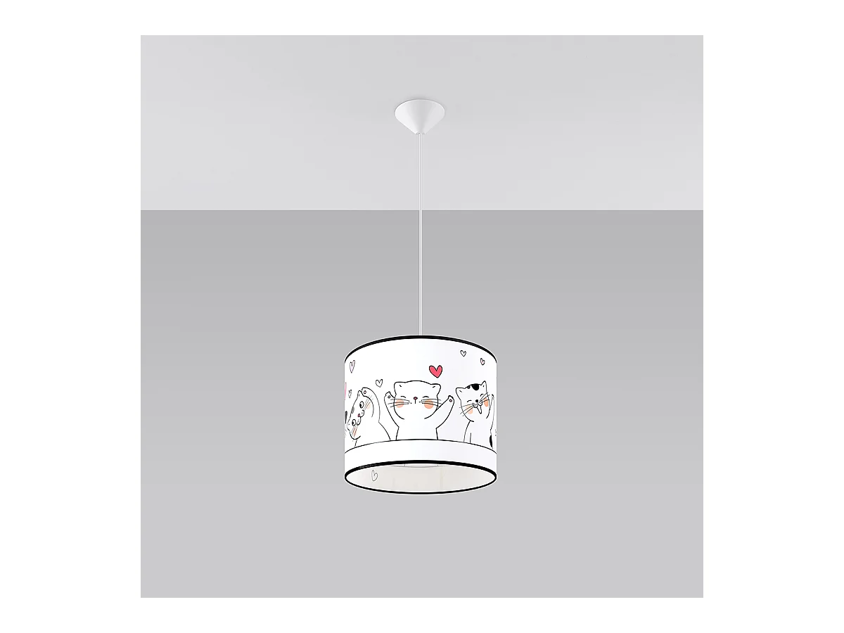 Lampy wiszące nowoczesny Gatto, PVC - 1 źródło światła 3000K - L.30 x H.95 cm - wielokolorowy