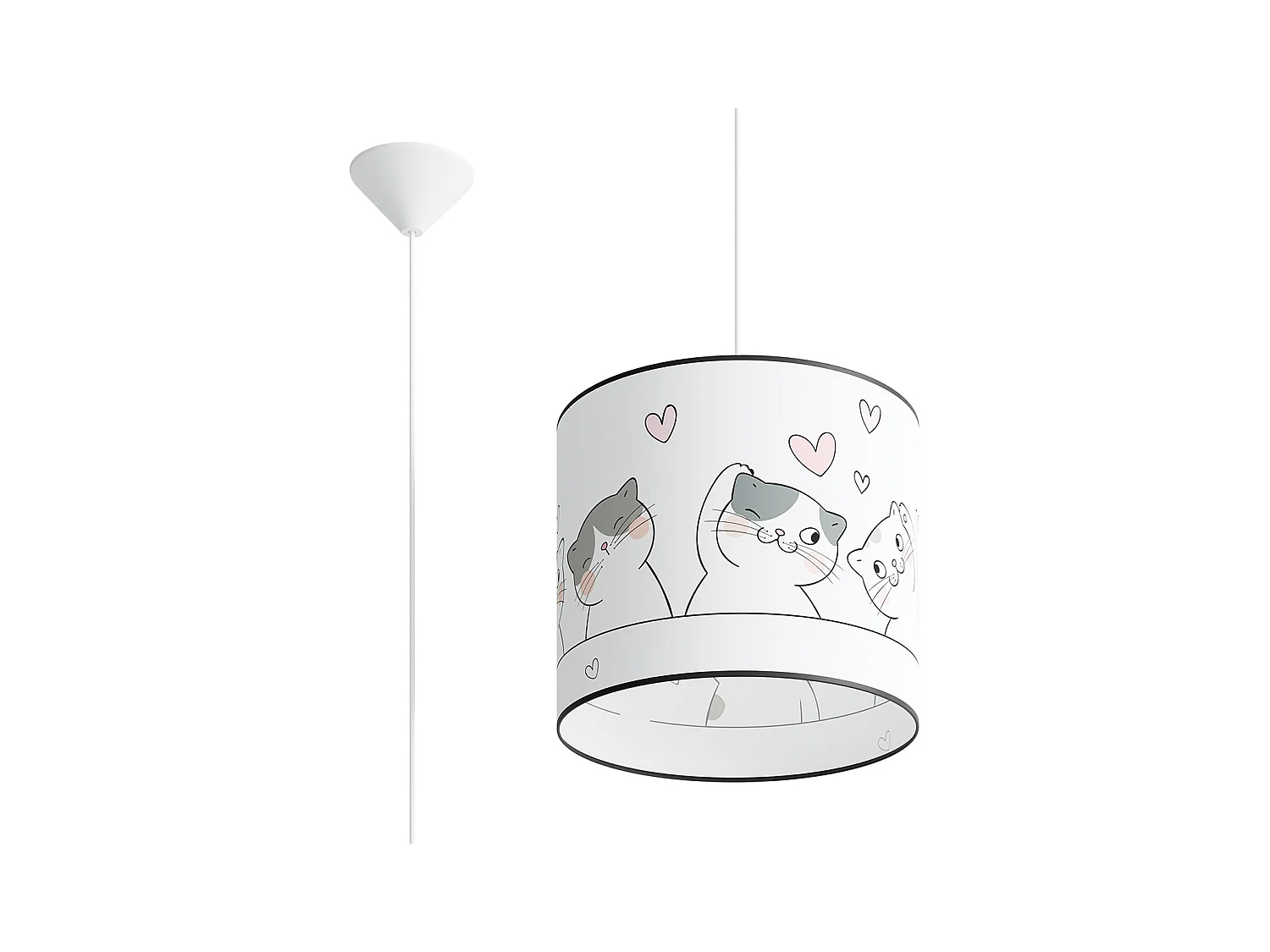 Lampy wiszące nowoczesny Gatto, PVC - 1 źródło światła 3000K - L.30 x H.95 cm - wielokolorowy