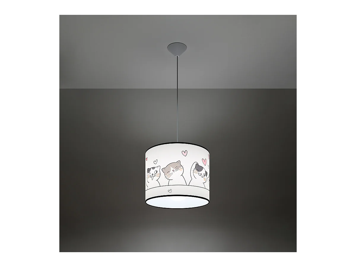 Lampy wiszące nowoczesny Gatto, PVC - 1 źródło światła 3000K - L.30 x H.95 cm - wielokolorowy