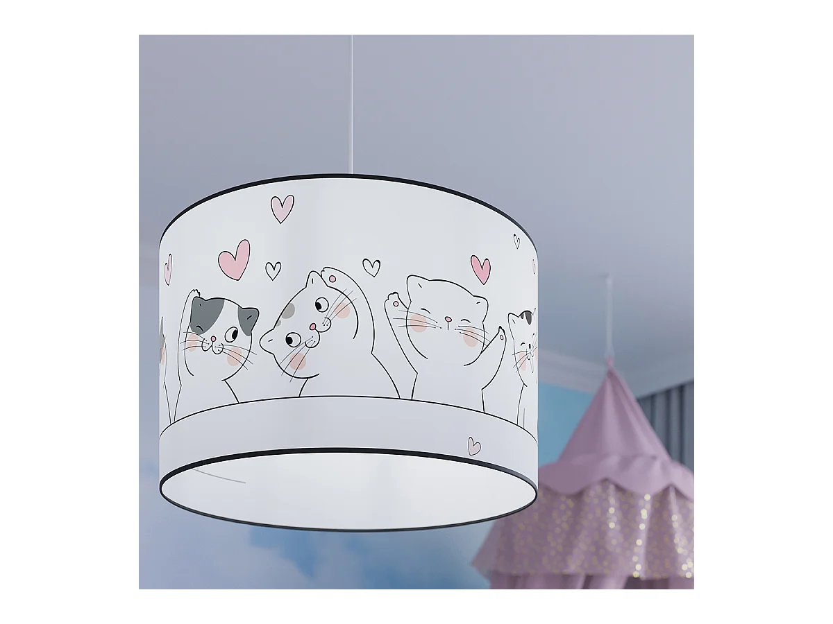 Lampy wiszące nowoczesny Gatto, PVC - 1 źródło światła 3000K - L.30 x H.95 cm - wielokolorowy
