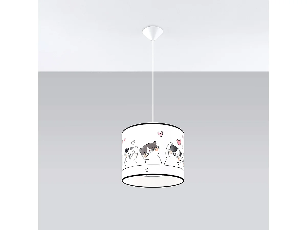 Lampy wiszące nowoczesny Gatto, PVC - 1 źródło światła 3000K - L.30 x H.95 cm - wielokolorowy