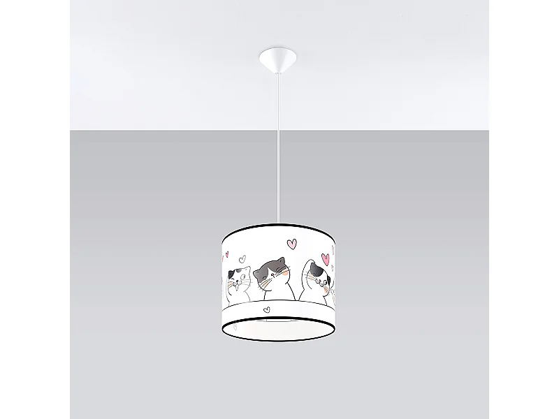 Lampes suspendues Gatto moderne en PVC - 1 sources lumineuses 3000K - L.30 x H.95 cm - multicolore