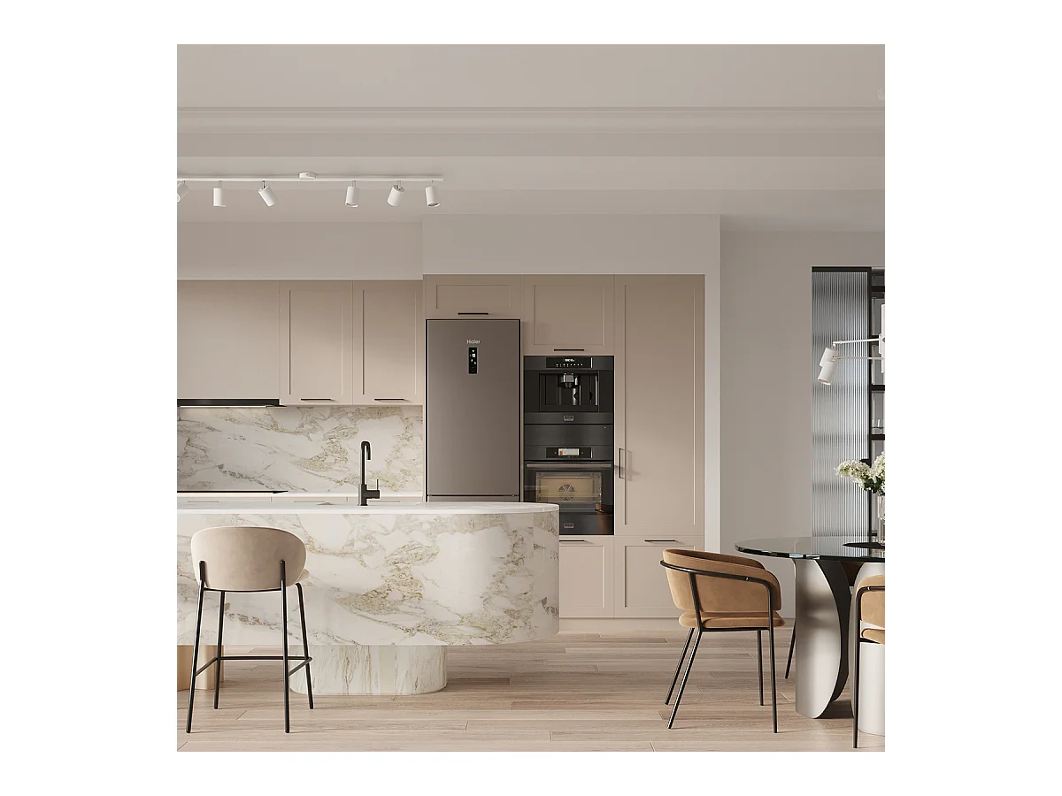 Lustres Torim moderno, aço - 6 fontes de luz 3000K - L.77 x H.125 cm - branco