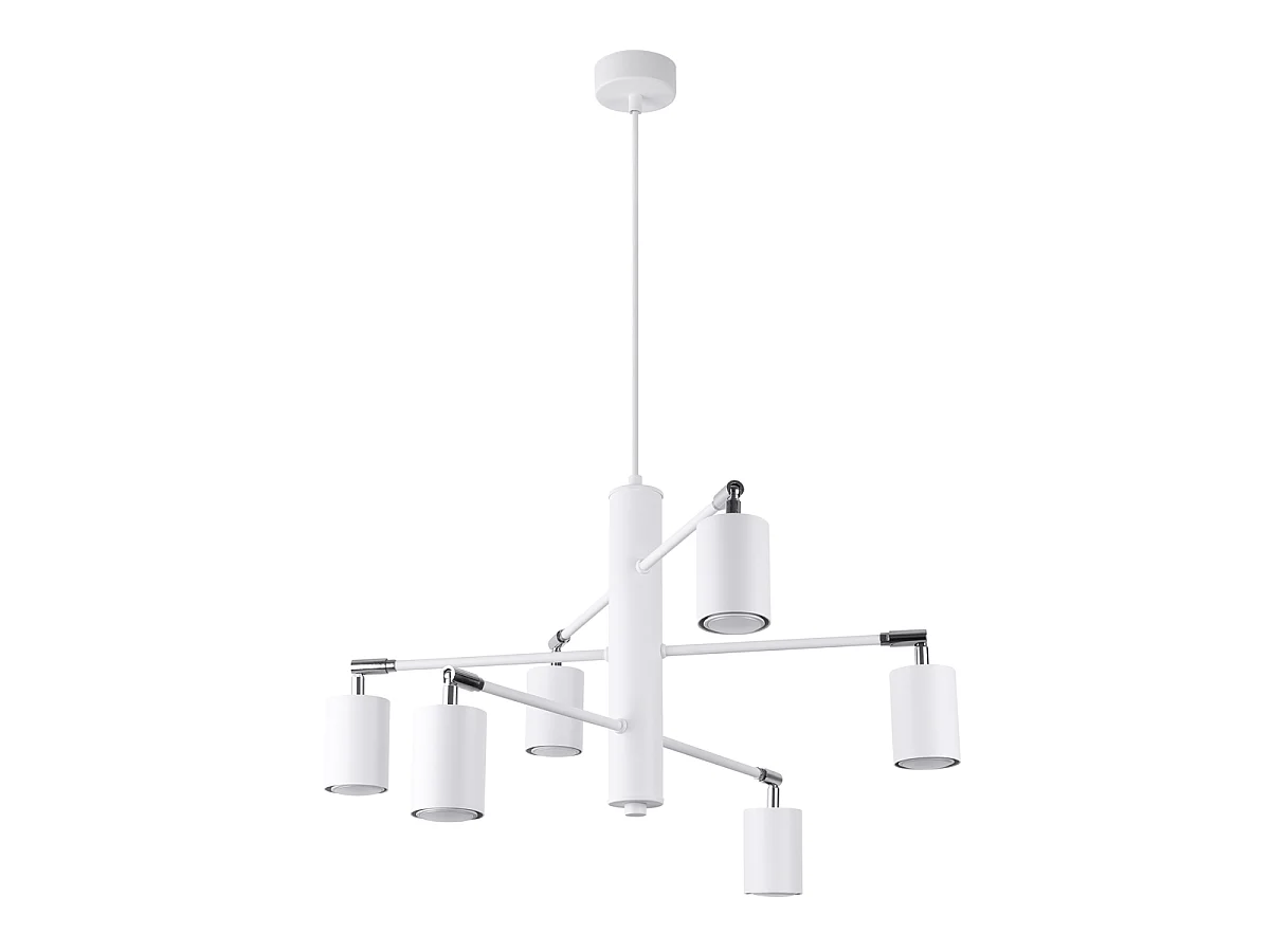 Candelabros Torim moderno de acero - 6 fuentes luminosas 3000K - L.77 x A.125 cm - blanco