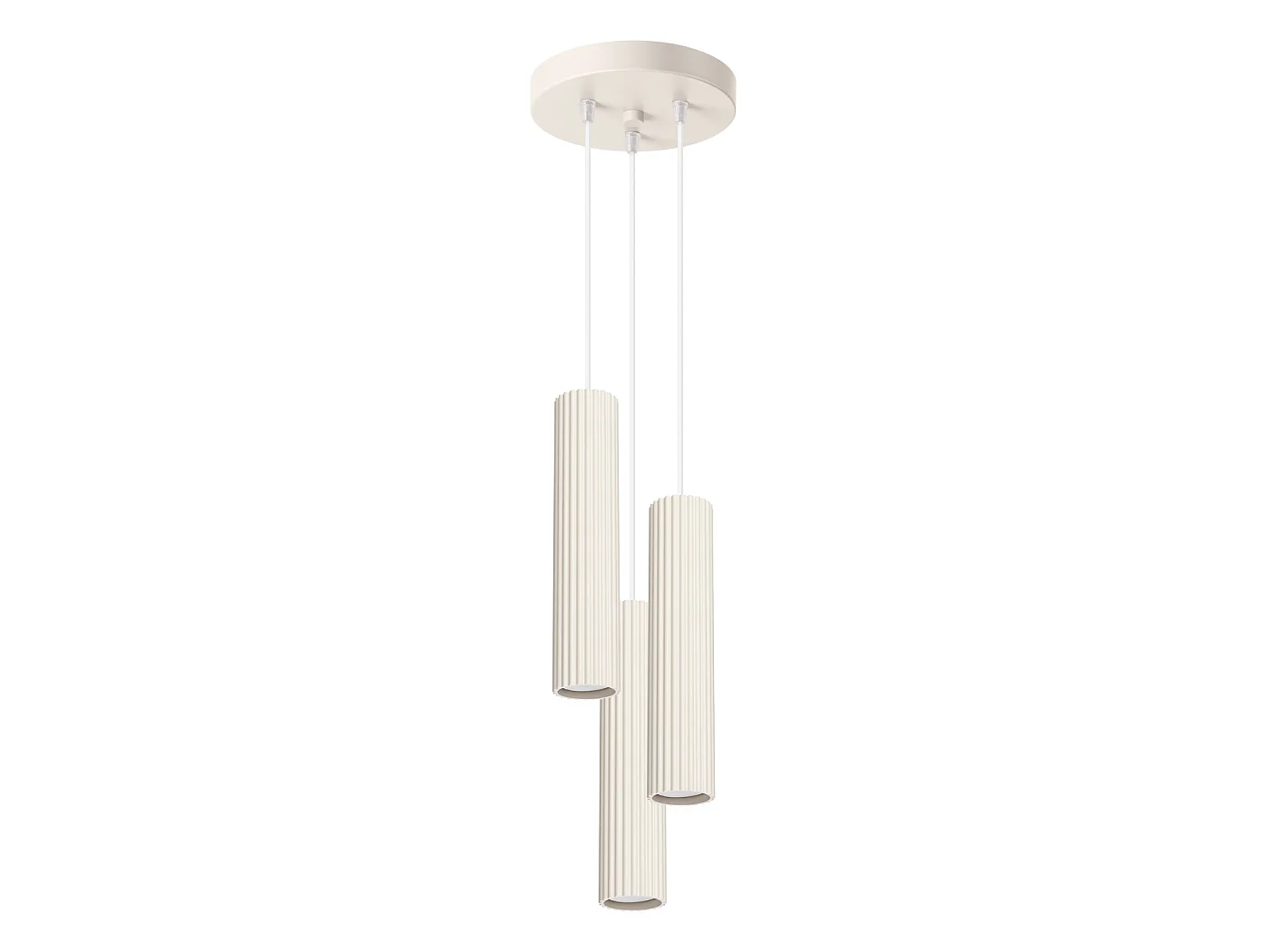 Lampa wisząca minimalistyczny Gloow, aluminium - 3 źródło światła 4000K - L.19.5 x H.108 cm - beżowy