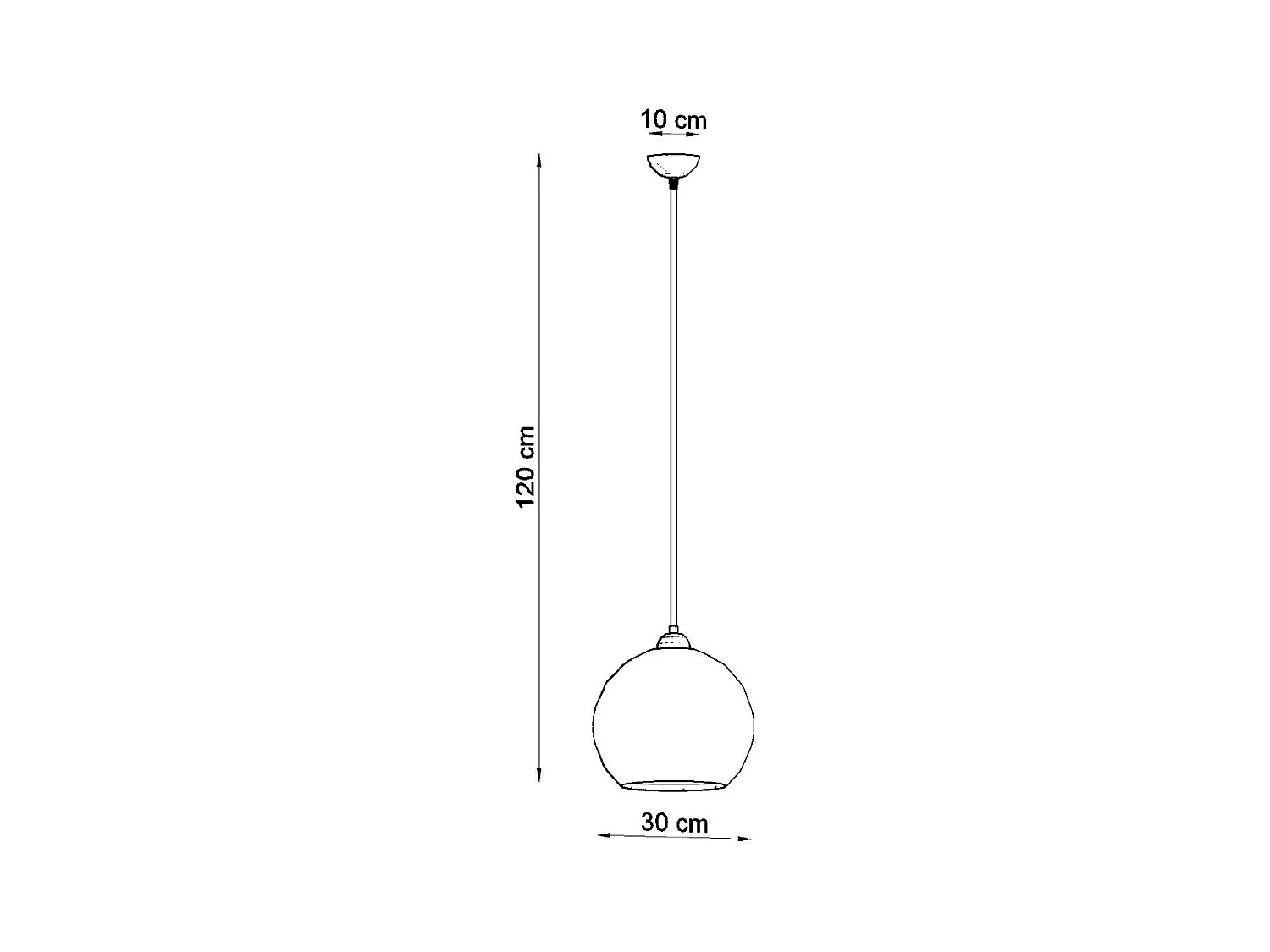 Lampes suspendues Esfera minimaliste en acier/verre - 1 sources lumineuses 3000K - L.30 x H.120 cm - transparent