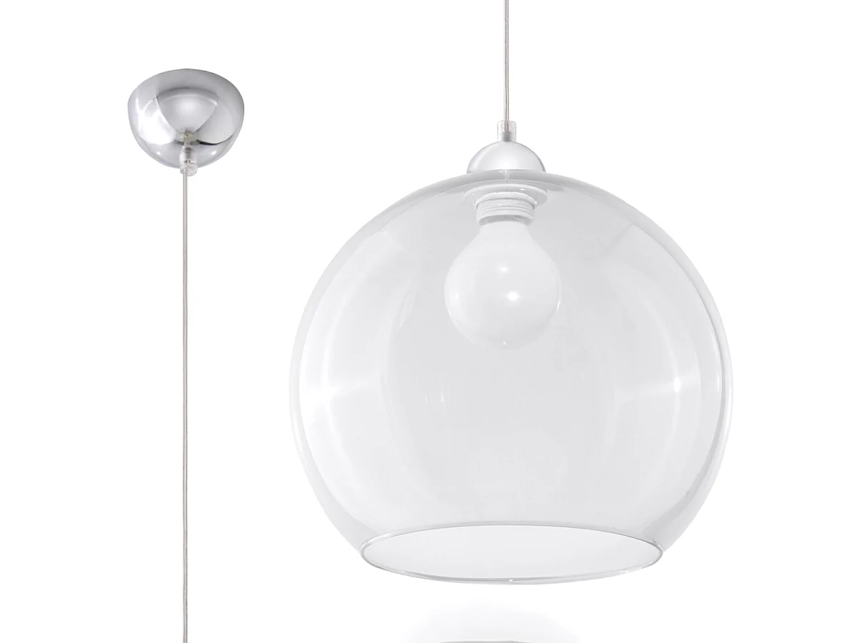 Hanglampen Esfera minimalistisch van  - 1 lichtbronnen 3000K - L.30 x H.120 cm - transparant