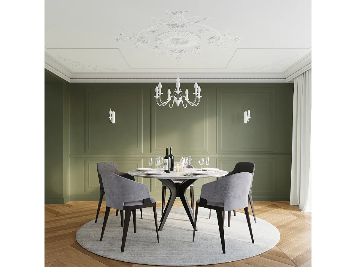 Candelabros Vivow moderno de acero - 5 fuentes luminosas 3000K - L.60 x A.80 cm - blanco