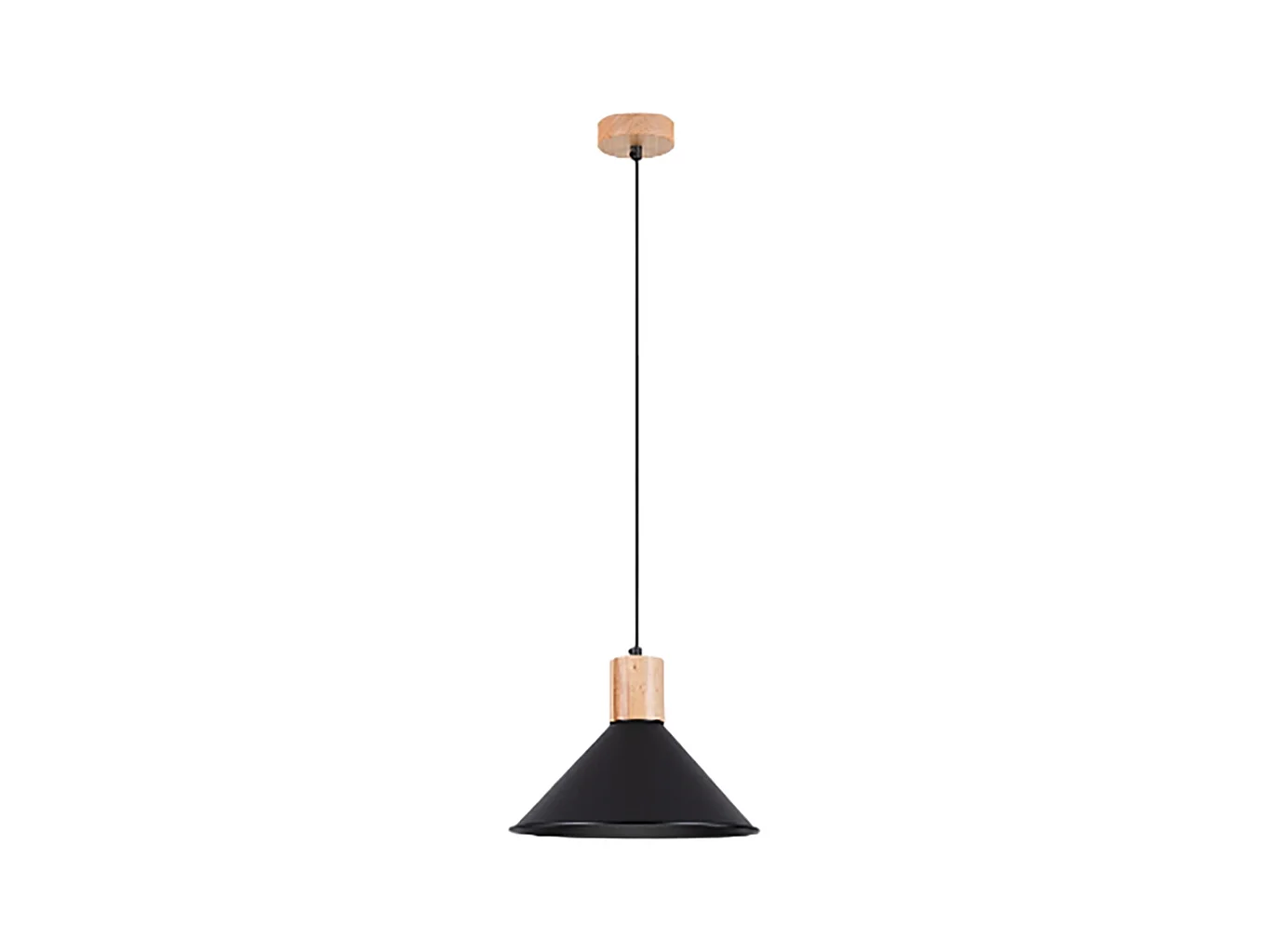 Lampes suspendues Zorra scandinave en acier - 1 sources lumineuses 3000K - L.30 x H.120 cm - noir