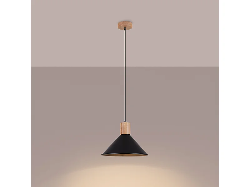 Hanglampen Zorra Scandinavisch van  - 1 lichtbronnen 3000K - L.30 x H.120 cm - zwart