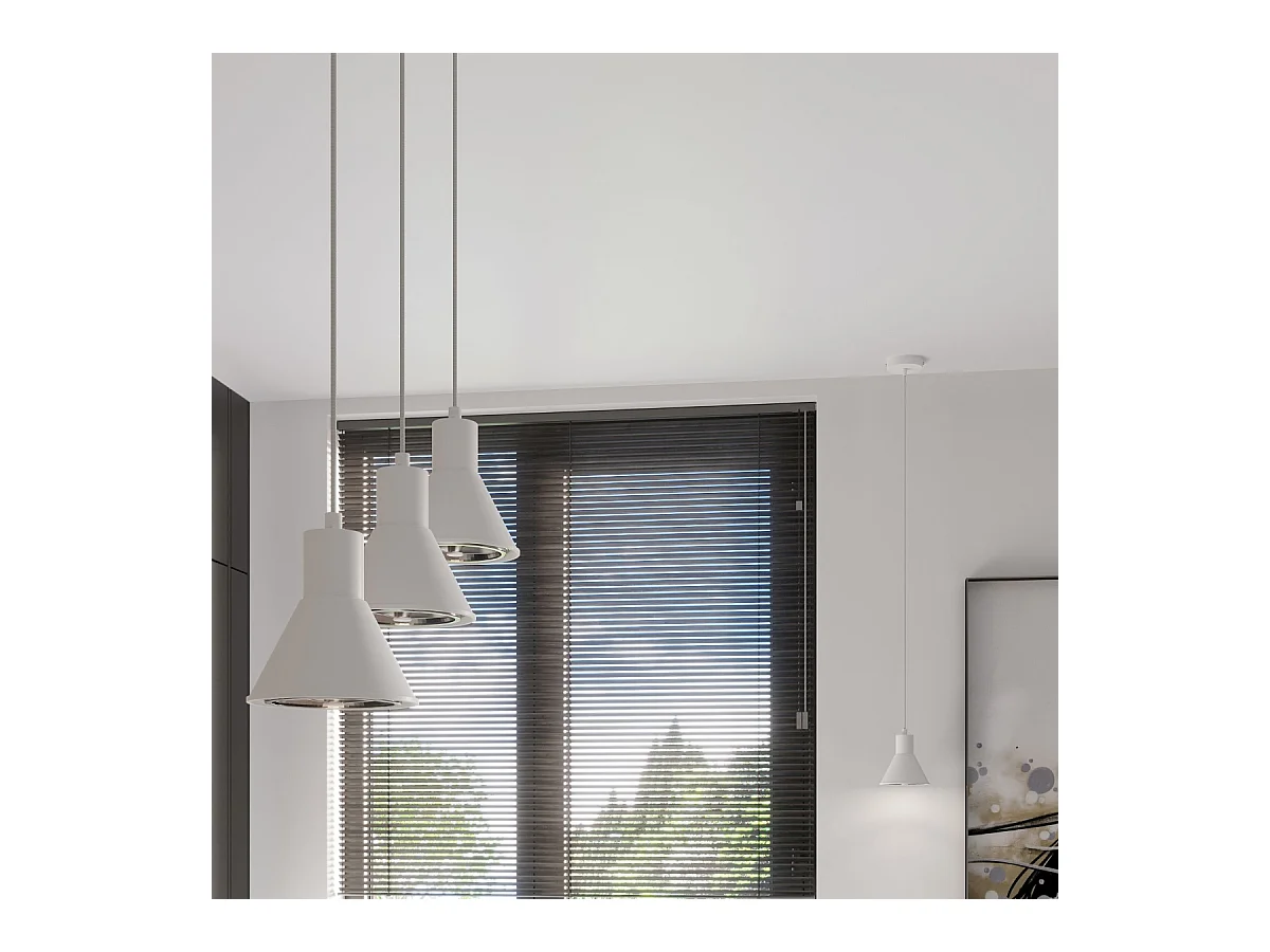 Hanglampen Zylata modern van  - 3 lichtbronnen 3000K - L.45 x H.120 cm - wit