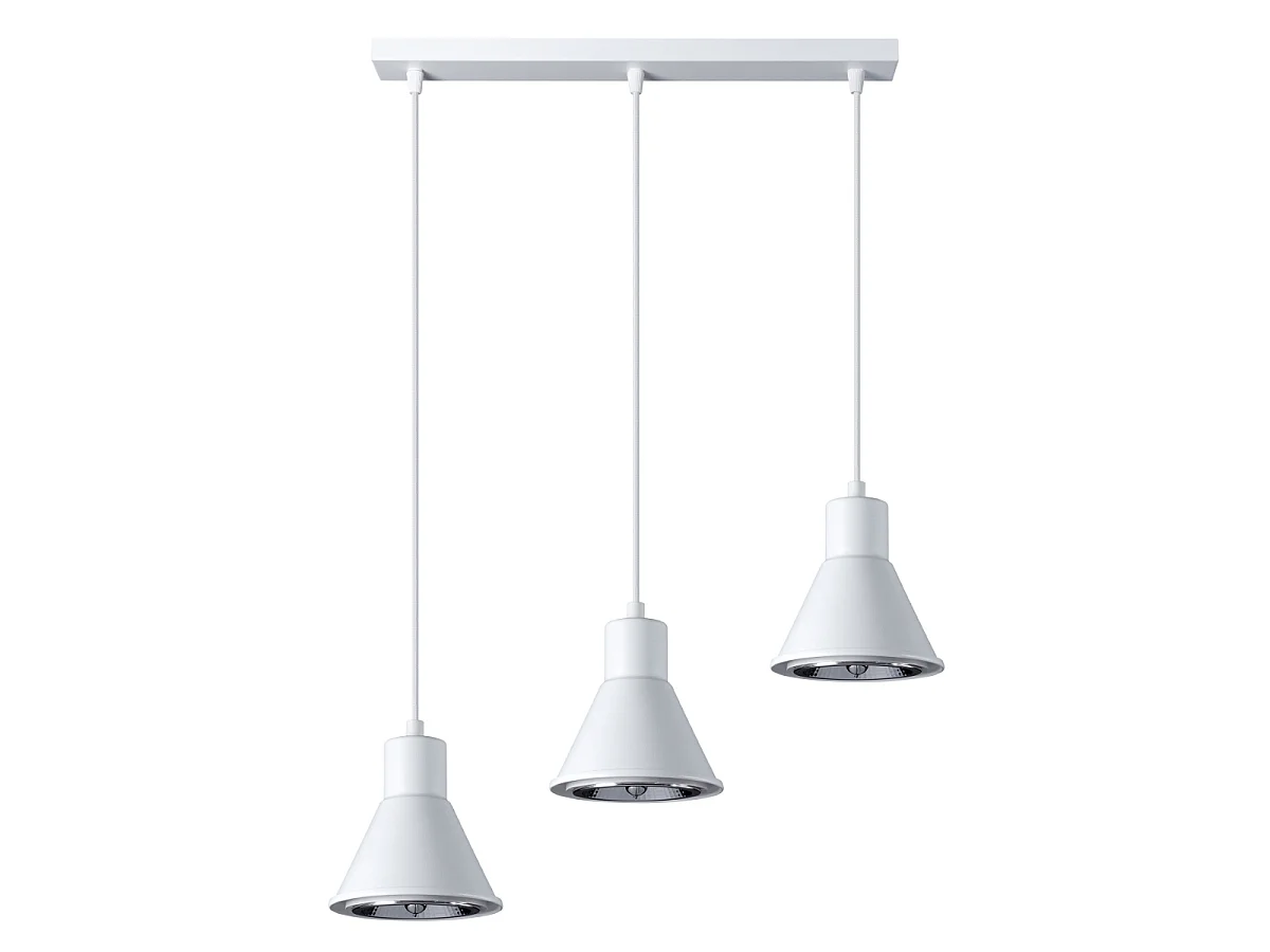 Pendelleuchten Zylata modern aus  Stahl - 3 lichtquellen 3000K - L.45 x H. cm - Weiß