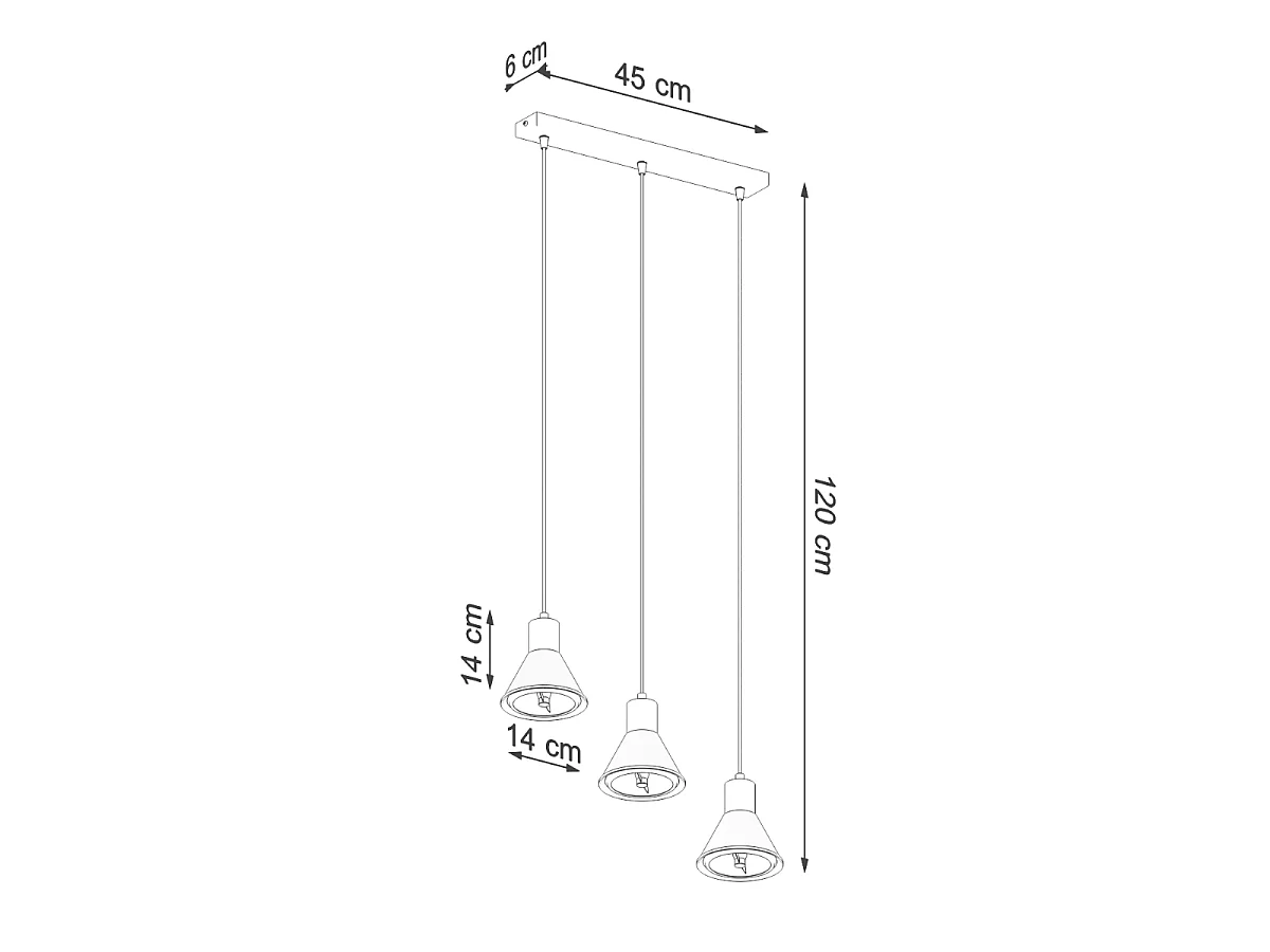 Pendelleuchten Zylata modern aus  Stahl - 3 lichtquellen 3000K - L.45 x H. cm - Weiß