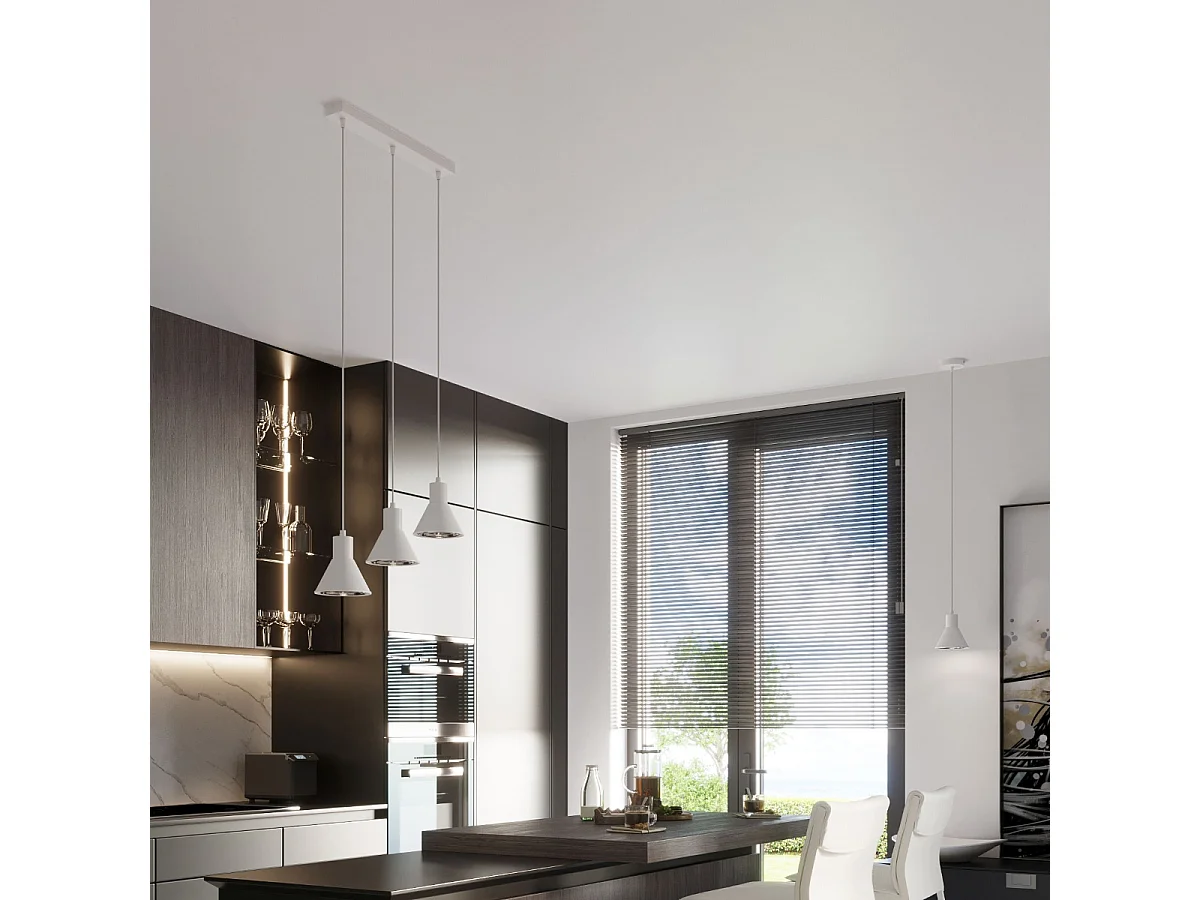 Pendelleuchten Zylata modern aus  Stahl - 3 lichtquellen 3000K - L.45 x H. cm - Weiß
