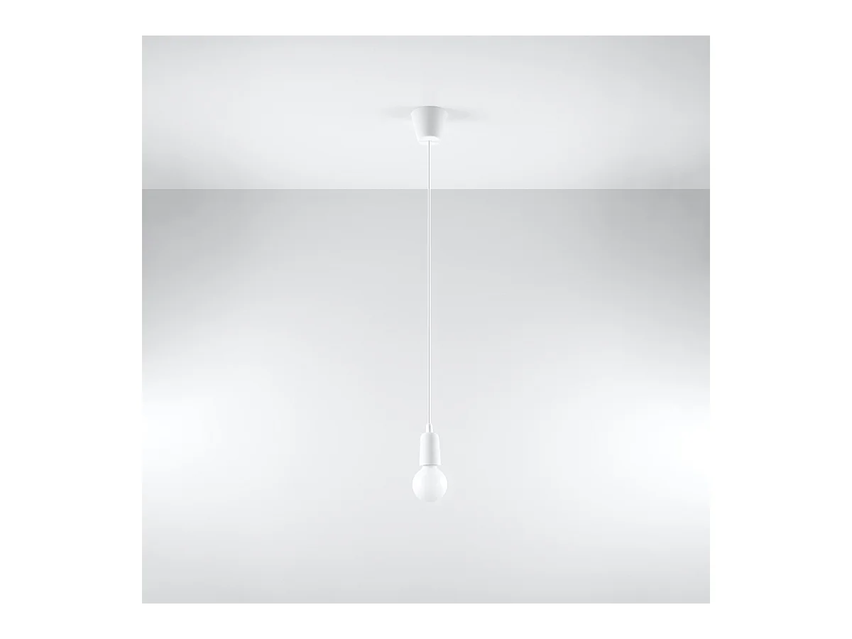 Lampy wiszące nowoczesny Astis, PVC - 1 źródło światła 3000K - L.9 x H.90 cm - biały