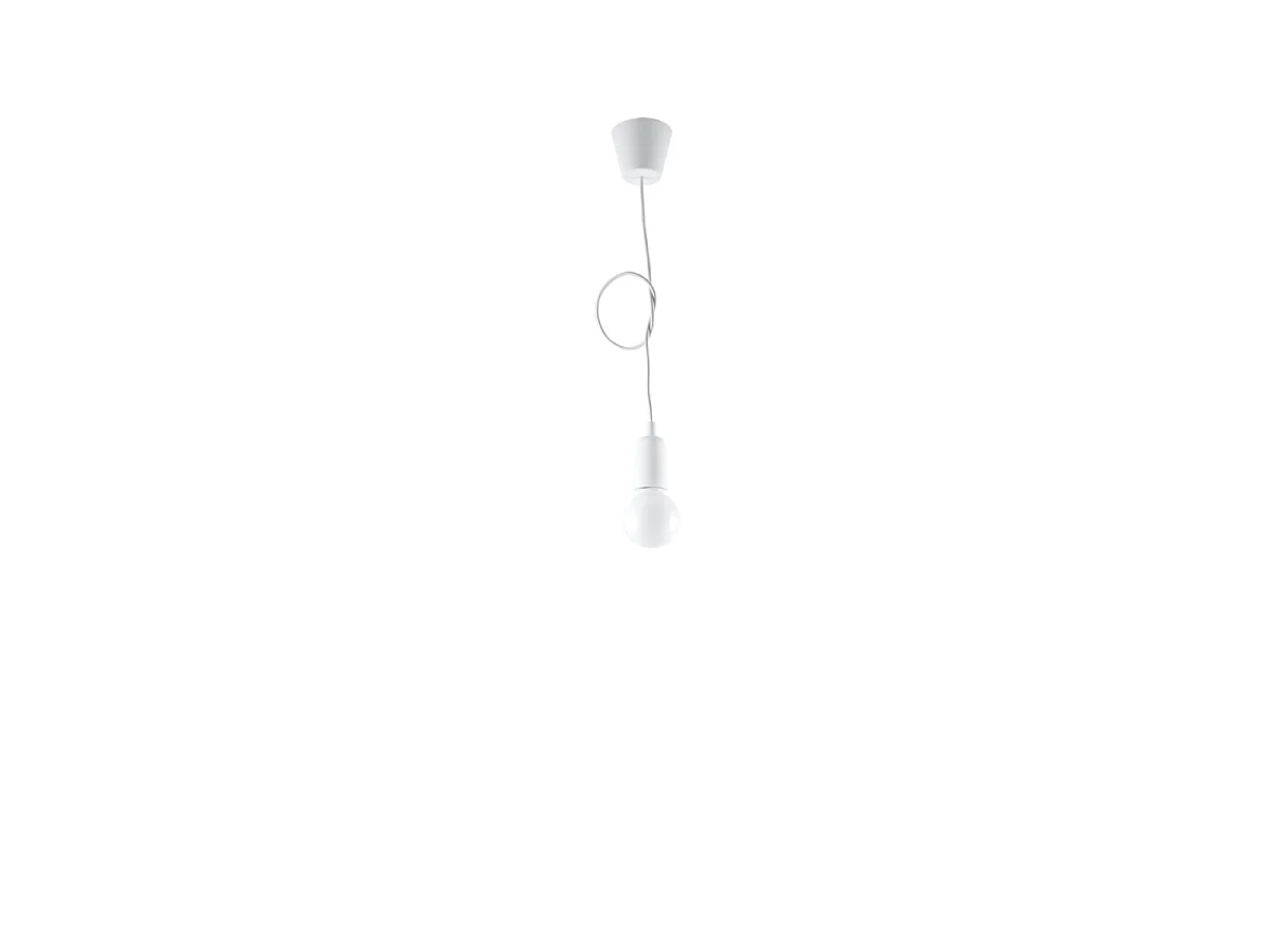 Lampes suspendues Astis moderne en PVC - 1 sources lumineuses 3000K - L.9 x H.90 cm - blanc