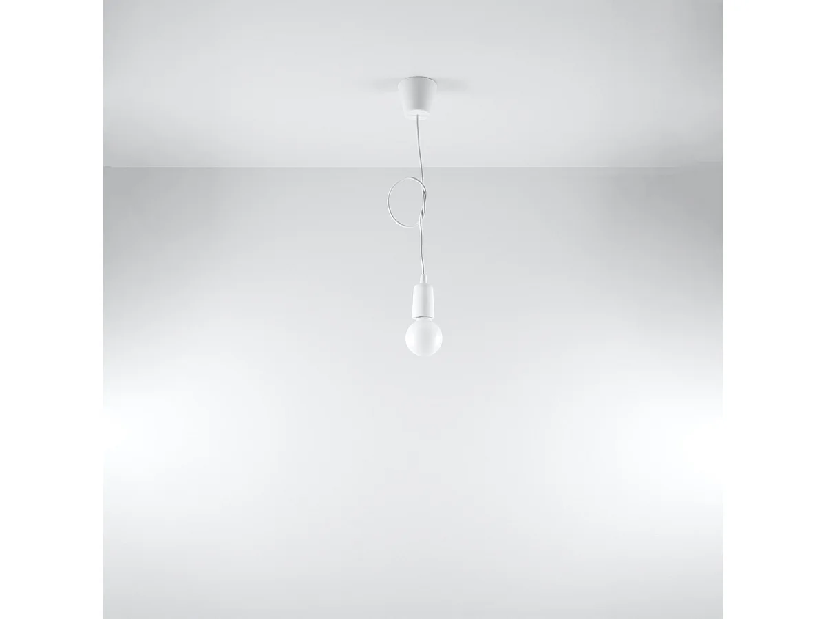 Lampes suspendues Astis moderne en PVC - 1 sources lumineuses 3000K - L.9 x H.90 cm - blanc