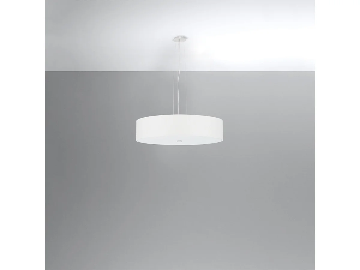 Kroonluchters Kalmaris minimalistisch van  - 5 lichtbronnen 4000K - L.50 x H.102 cm - wit