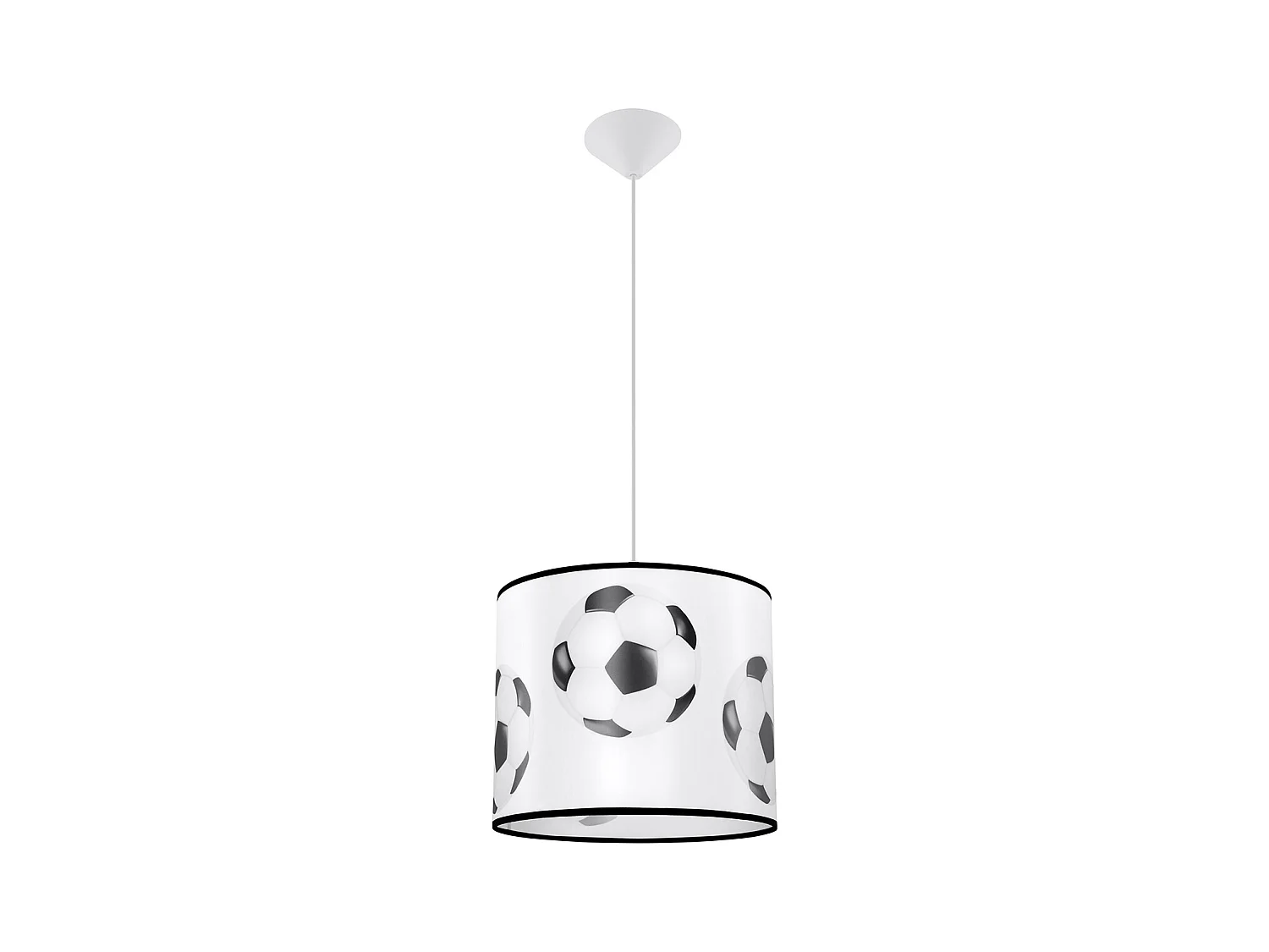 Lampes suspendues Calcio a moderne en PVC - 1 sources lumineuses 4000K - L.30 x H.82 cm - blanc noir