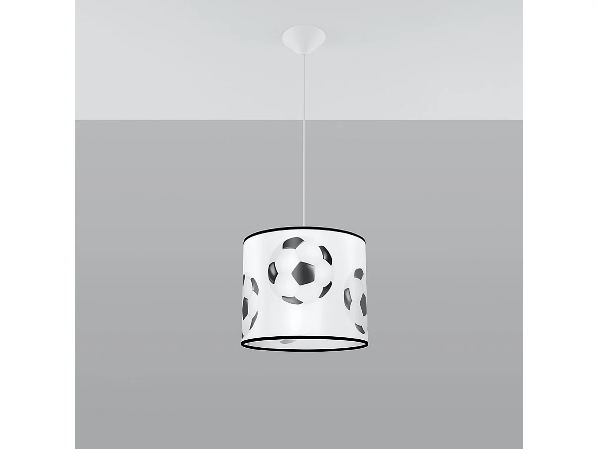 Lampes suspendues Calcio a moderne en PVC - 1 sources lumineuses 4000K - L.30 x H.82 cm - blanc noir