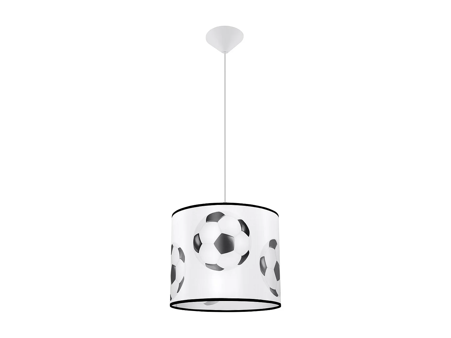 Lampes suspendues Calcio a moderne en PVC - 1 sources lumineuses 4000K - L.30 x H.82 cm - blanc noir