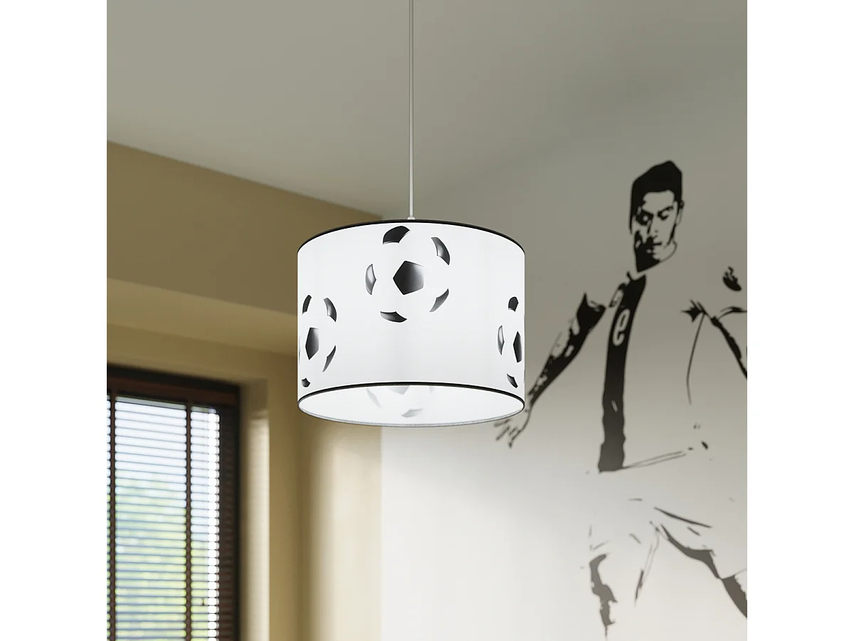Lampes suspendues Calcio a moderne en PVC - 1 sources lumineuses 4000K - L.30 x H.82 cm - blanc noir