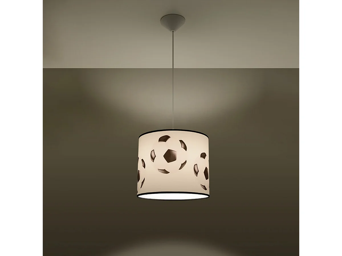 Lampy wiszące nowoczesny Calcio a, PVC - 1 źródło światła 4000K - L.30 x H.82 cm - biały/czarny