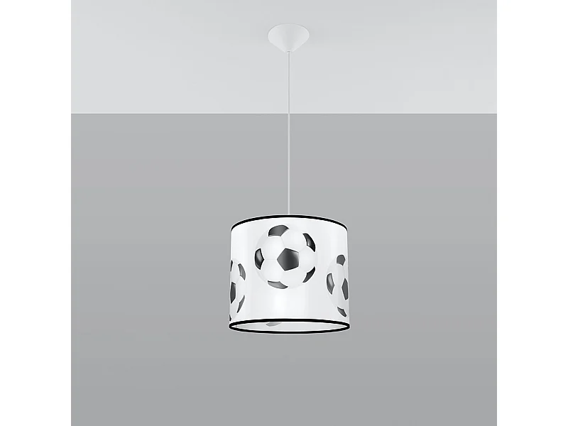 Lampy wiszące nowoczesny Calcio a, PVC - 1 źródło światła 4000K - L.30 x H.82 cm - biały/czarny