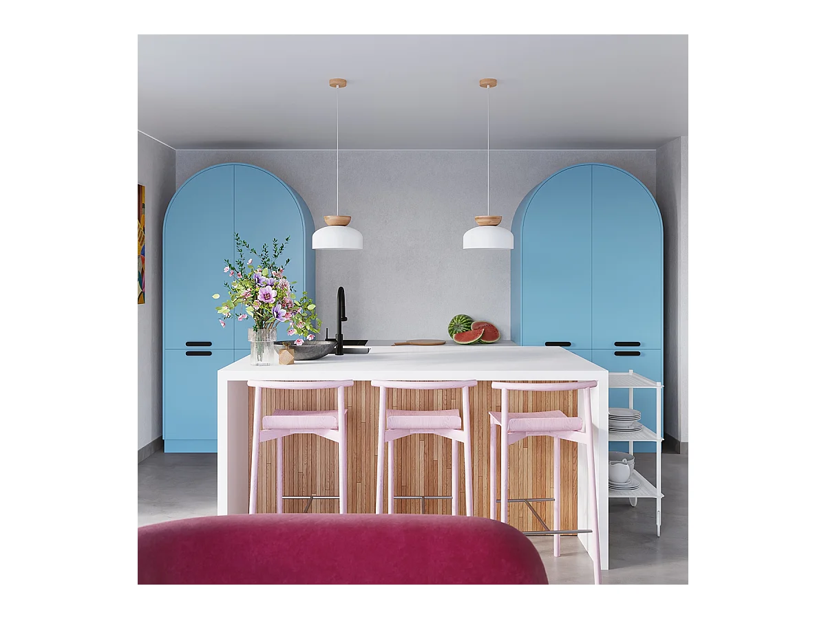 Lampy wiszące skandynawski Zeleron, drewno/stal - 1 źródło światła 3000K - L.29.5 x H.130 cm - biały/naturalne drewno