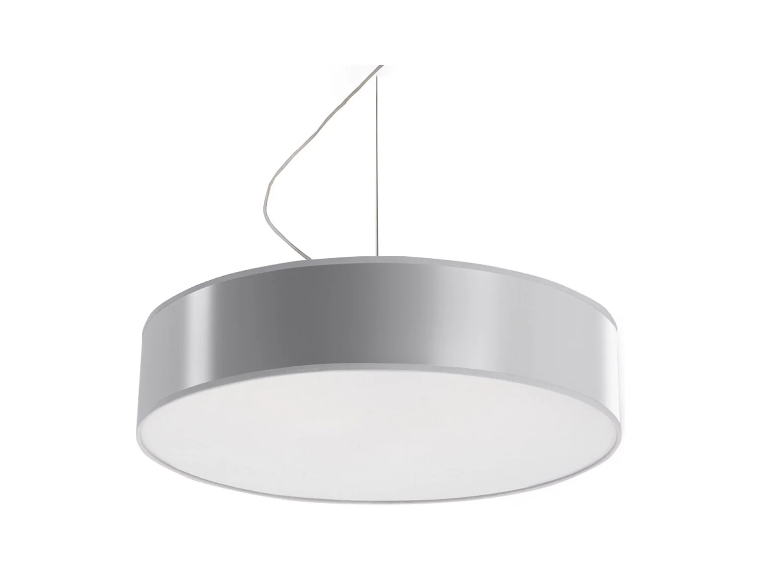 Lampes suspendues Cercle minimaliste en PVC - 3 sources lumineuses 3000K - L.45 x H.111 cm - gris