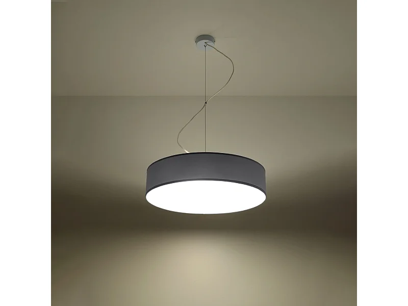 Hanglampen Cercle minimalistisch van  - 3 lichtbronnen 3000K - L.45 x H.111 cm - grijs