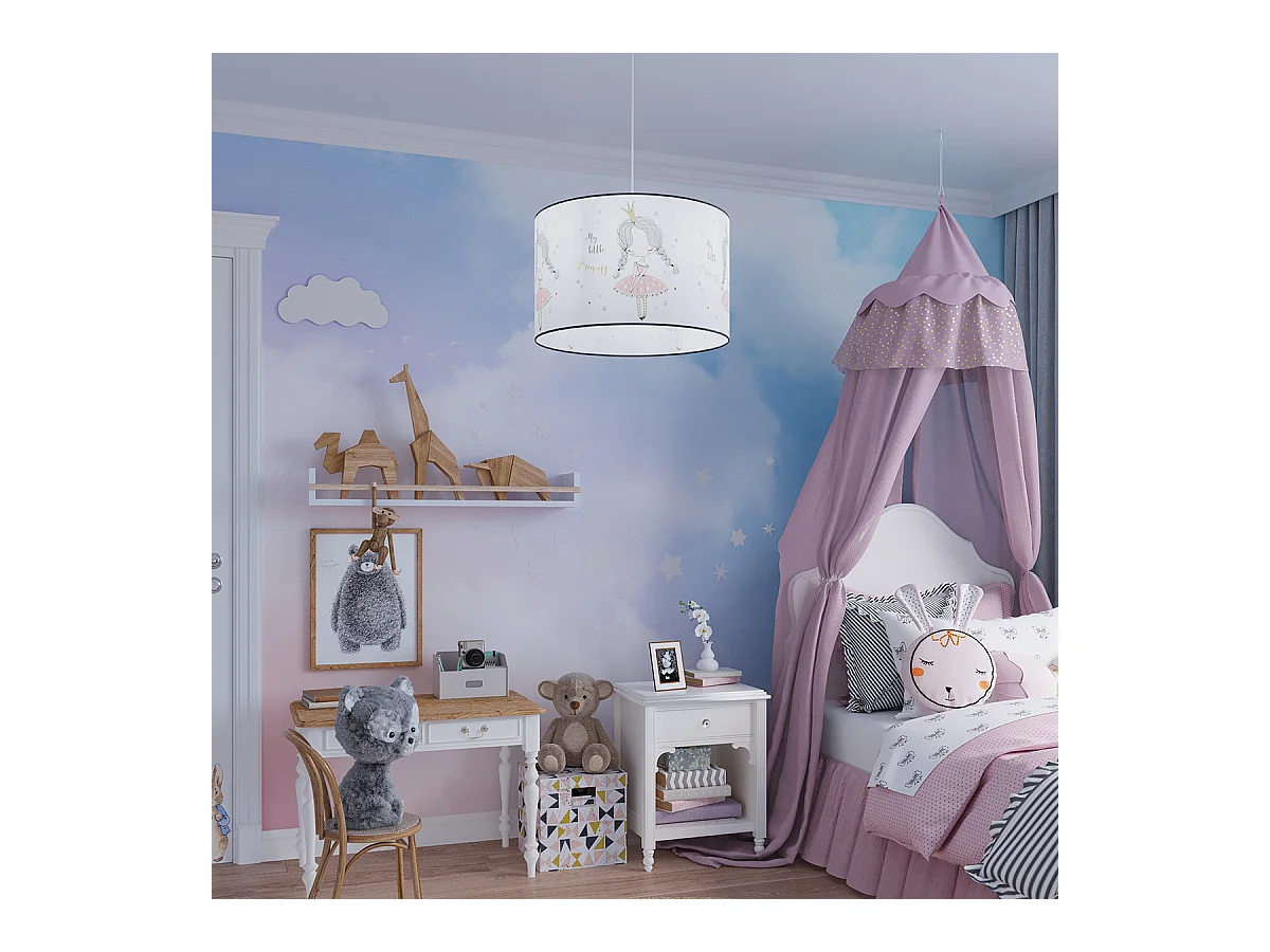 Lampy wiszące nowoczesny Prinesa, PVC - 1 źródło światła 3000K - L.40 x H.95 cm - wielokolorowy