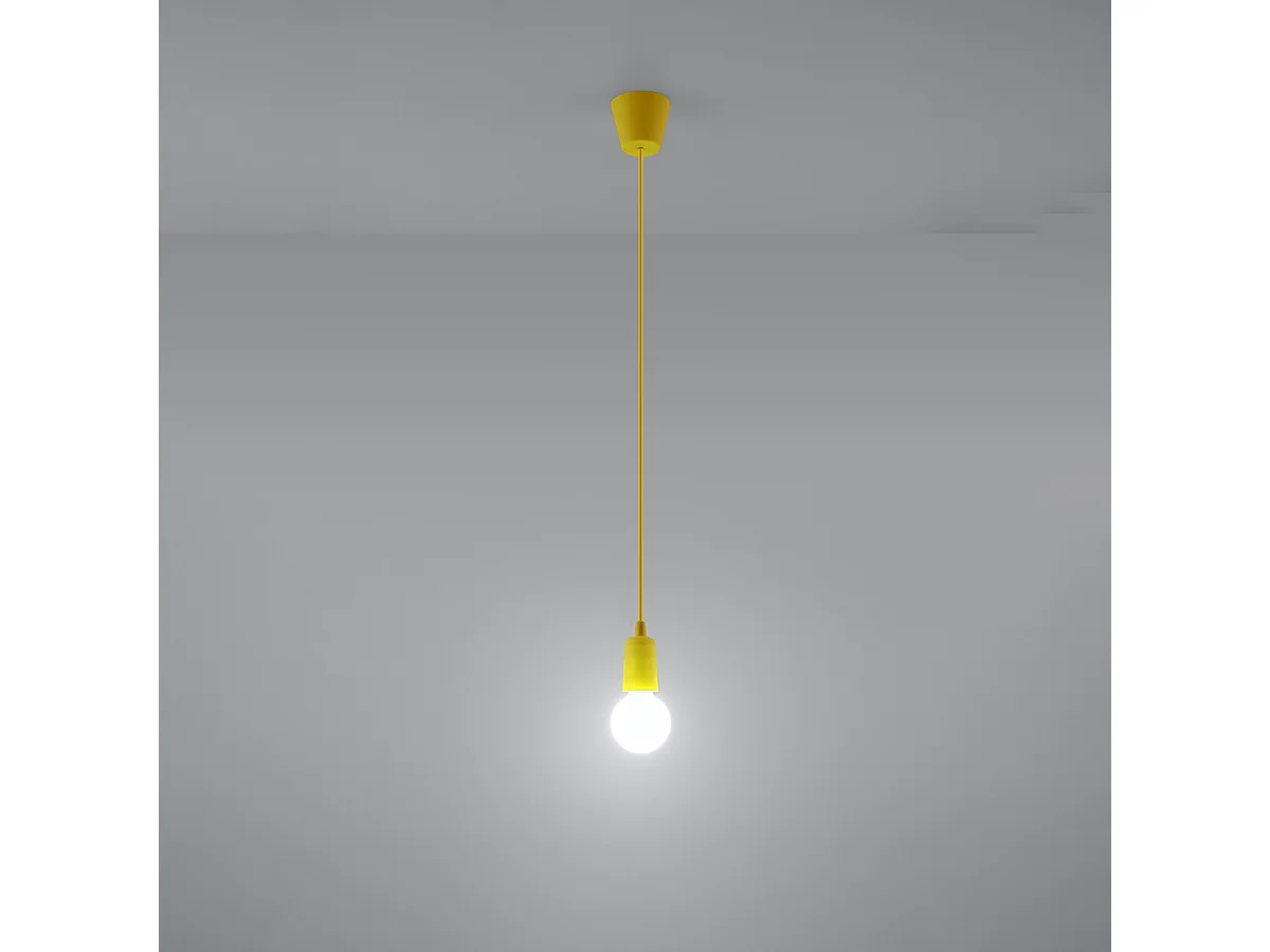 Lampes suspendues Astis moderne en PVC - 1 sources lumineuses 3000K - L.9 x H.90 cm - jaune