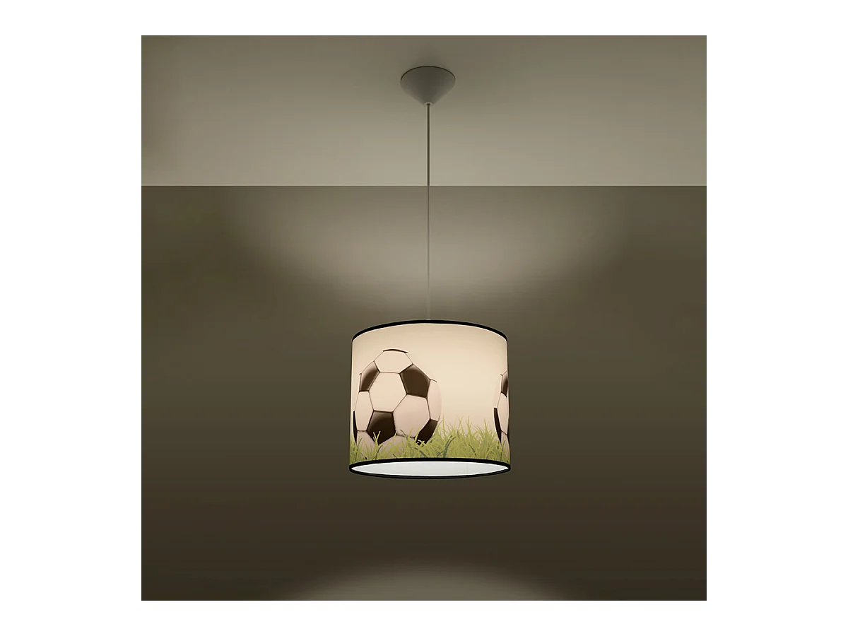 Lampes suspendues Calcio c moderne en PVC - 1 sources lumineuses 4000K - L.30 x H.82 cm - blanc/noir/vert