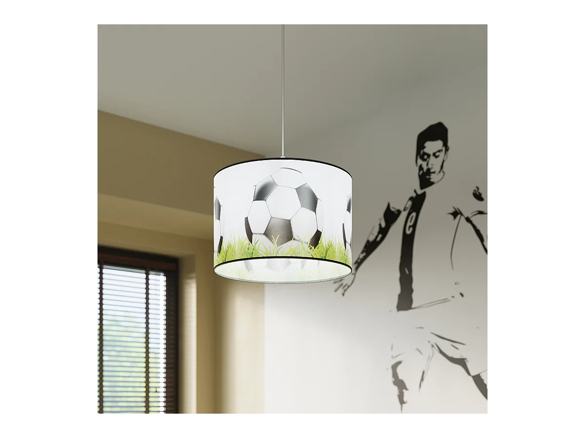 Lampes suspendues Calcio c moderne en PVC - 1 sources lumineuses 4000K - L.30 x H.82 cm - blanc/noir/vert