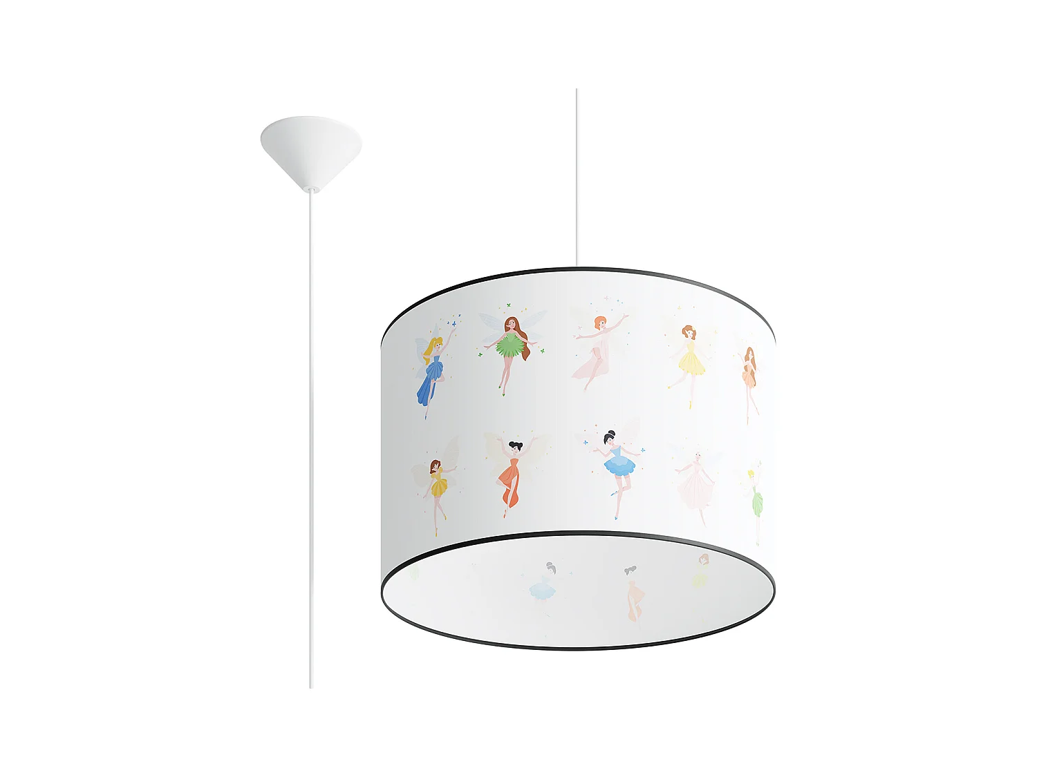 Lampy wiszące nowoczesny Hada, PVC - 1 źródło światła 3000K - L.40 x H.95 cm - wielokolorowy