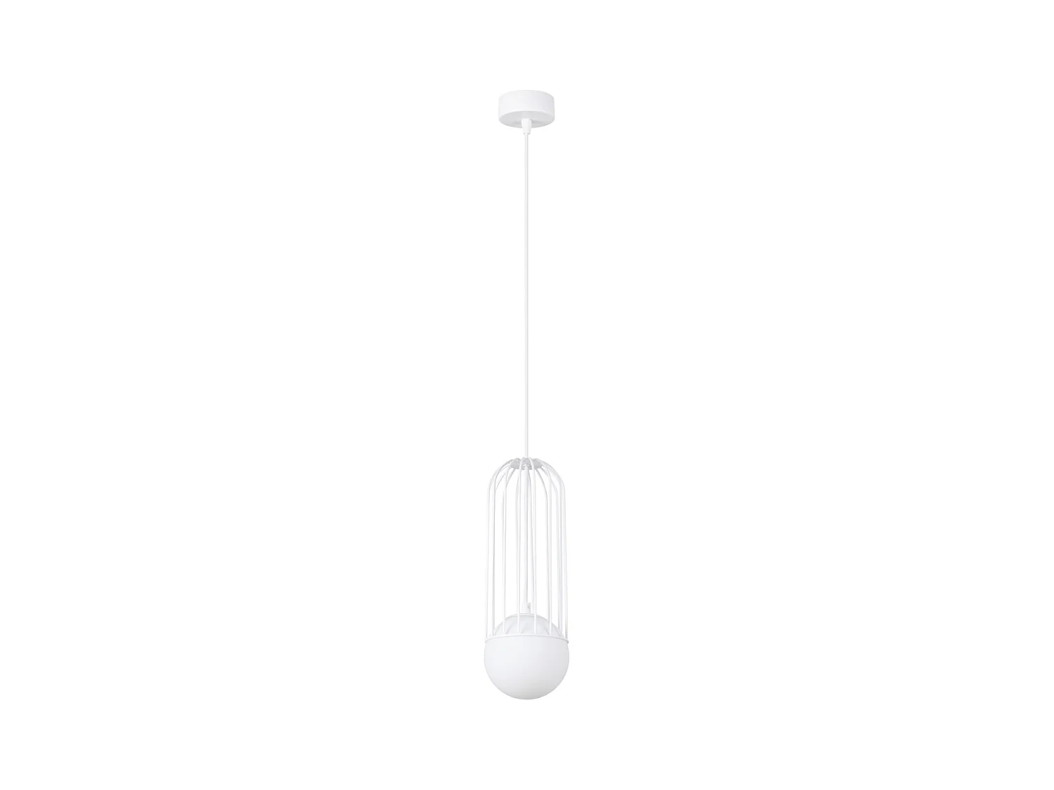 Lampade a sospensione Zynex moderno di acciaio - 1 sorgenti luminose 3000K - L.12 x A.115 cm - bianco