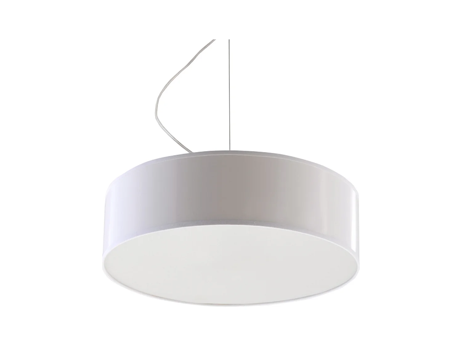 Lampes suspendues Cercle minimaliste en PVC - 2 sources lumineuses 3000K - L.35 x H.111 cm - blanc