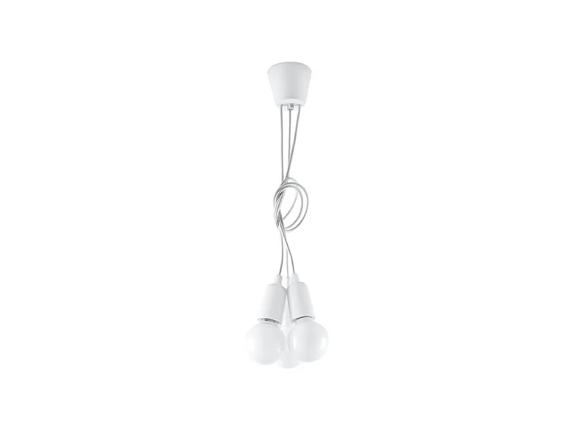 Lampes suspendues Astis moderne en PVC - 3 sources lumineuses 3000K - L.15 x H.90 cm - blanc