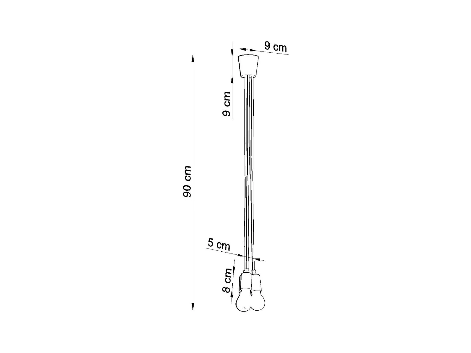 Lampes suspendues Astis moderne en PVC - 3 sources lumineuses 3000K - L.15 x H.90 cm - blanc
