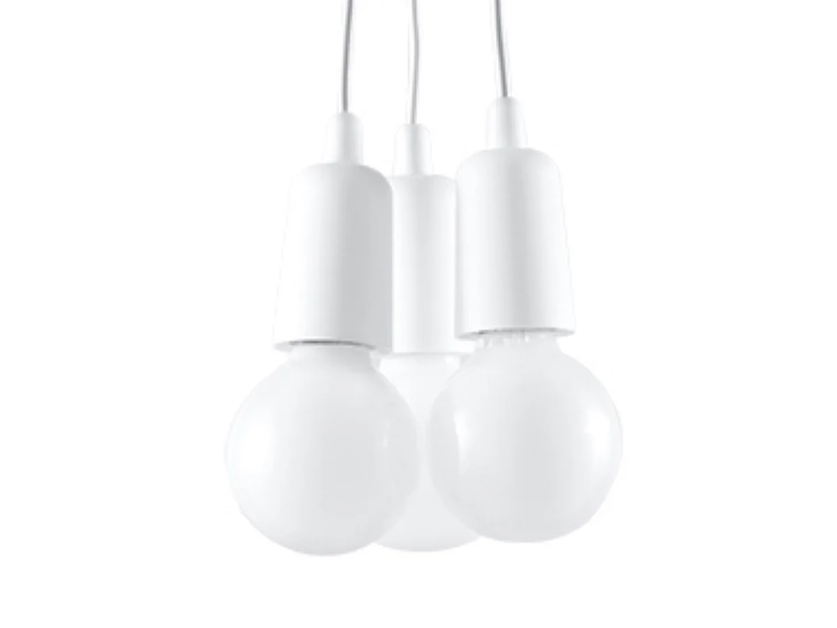 Lampy wiszące nowoczesny Astis, PVC - 3 źródło światła 3000K - L.15 x H.90 cm - biały