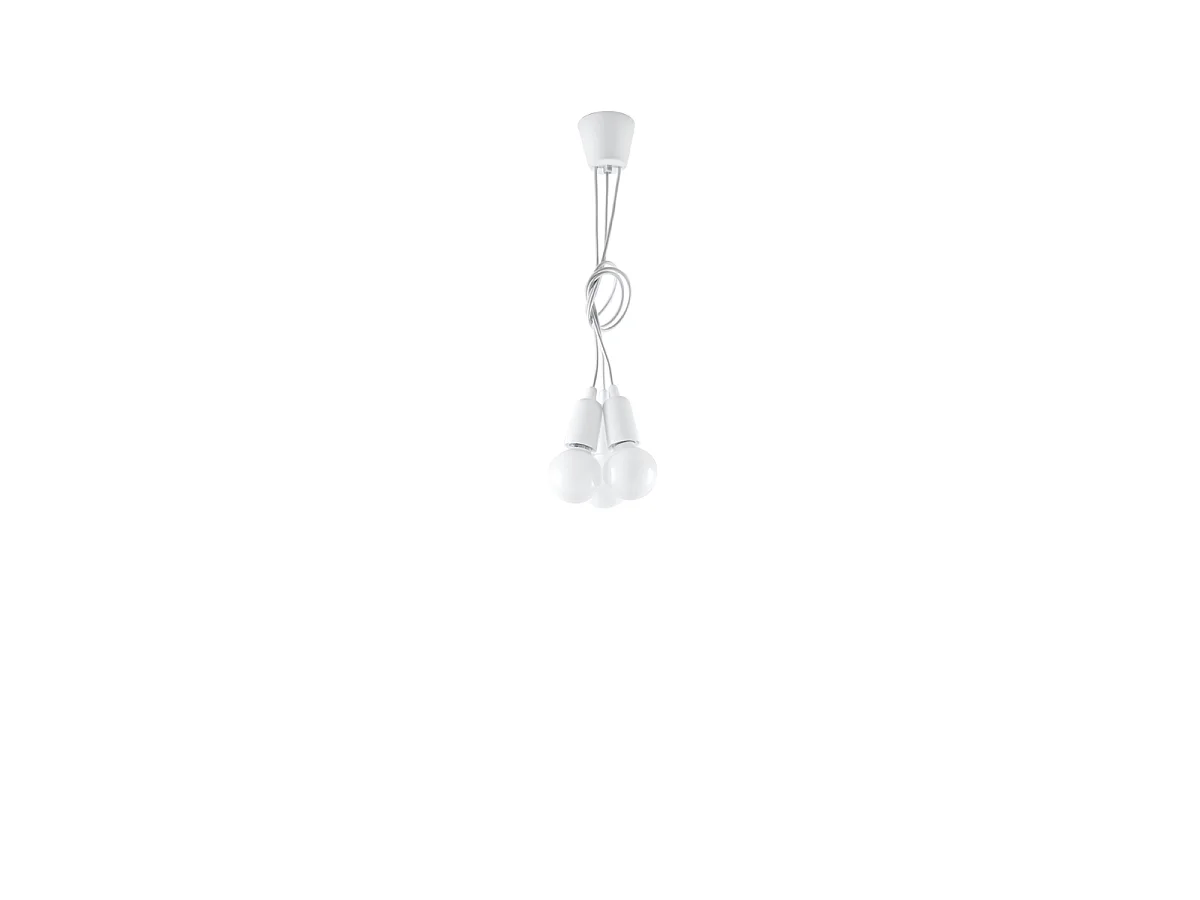 Lampy wiszące nowoczesny Astis, PVC - 3 źródło światła 3000K - L.15 x H.90 cm - biały