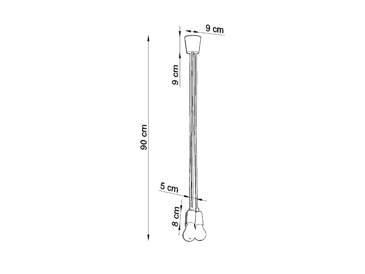 Lampy wiszące nowoczesny Astis, PVC - 3 źródło światła 3000K - L.15 x H.90 cm - biały